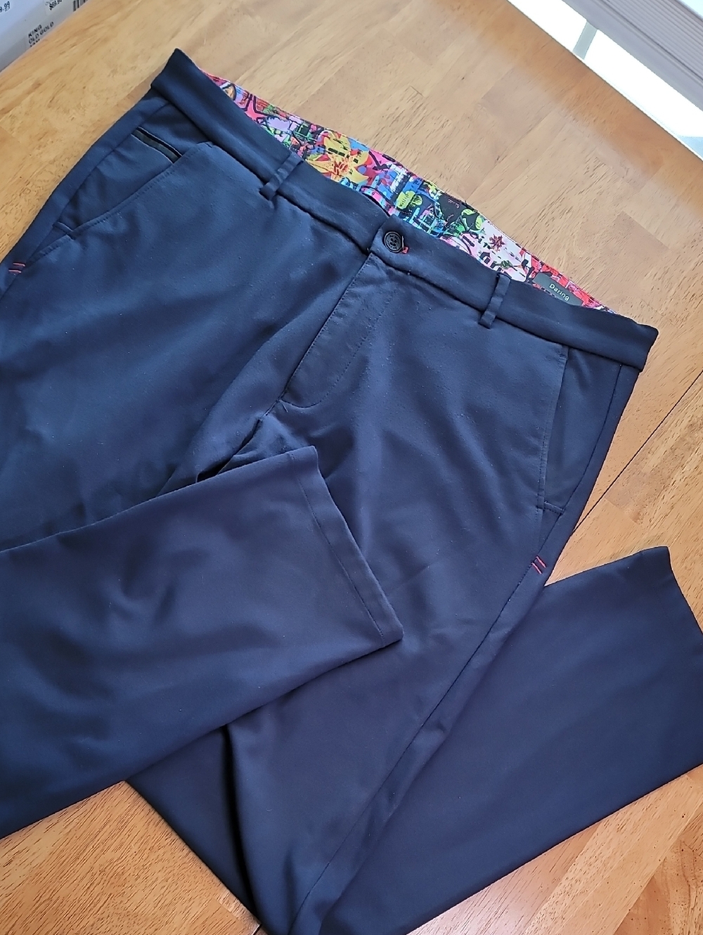 Au Noir ☆ Infinity Blue Dress Pant with multi-colored artistic lining